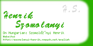 henrik szomolanyi business card